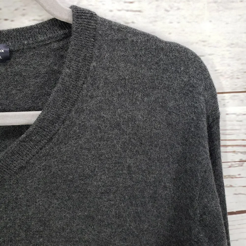 Hart Schaffner Marx Men's Gray Extra Fine Merino Wool Pullover Sweater XL